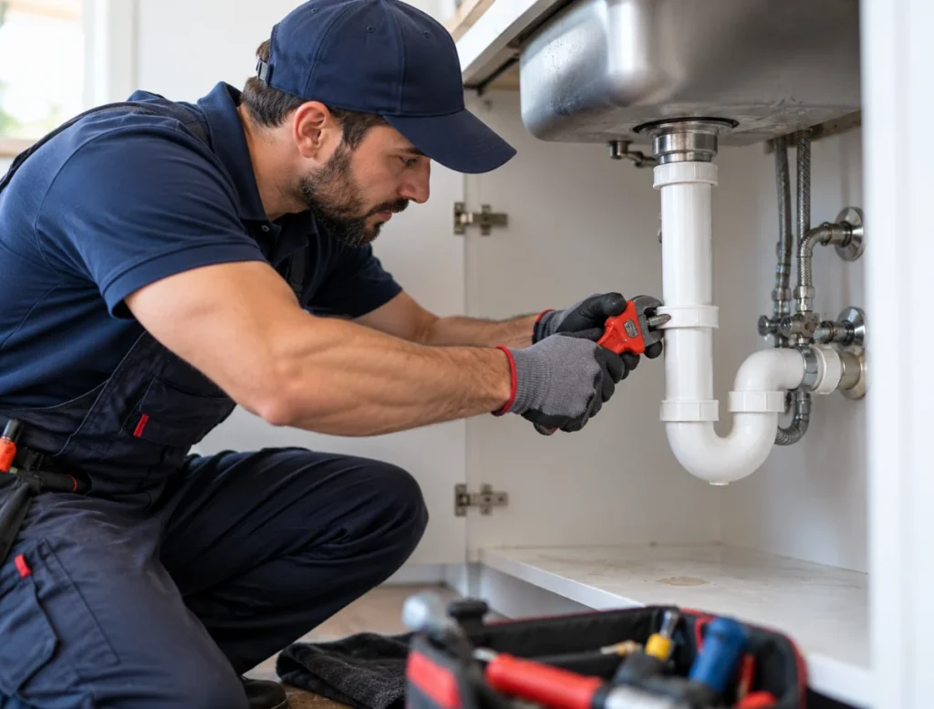Plumber working